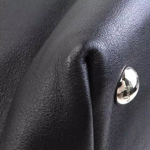 Auth Salvatore Ferragamo Vara Ribbon Handbag Shoulder Bag Black Leather h30837g - Picture 6 of 14